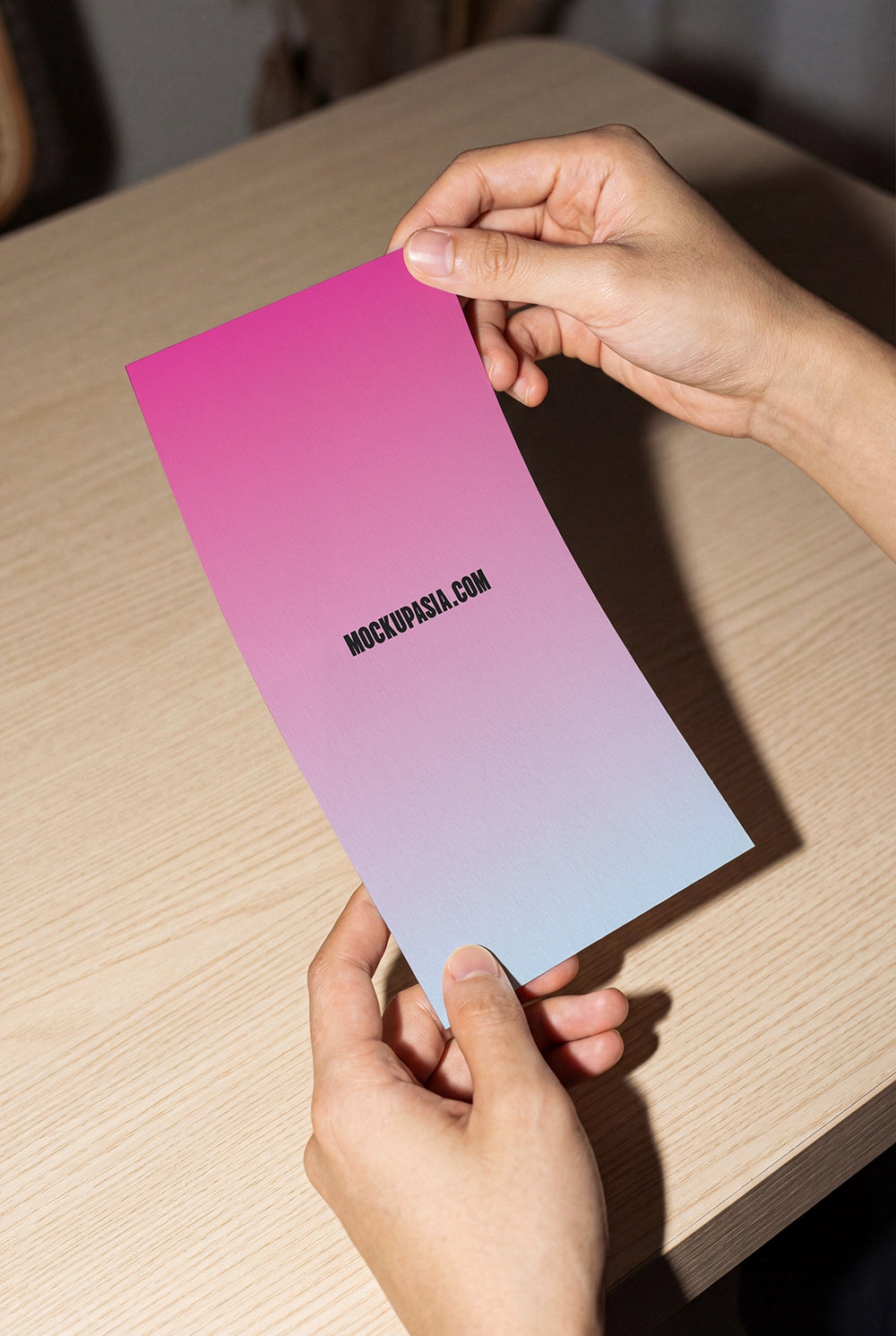 cafe flyer mockup with bold lighting and realistic hand interaction for branding presentation