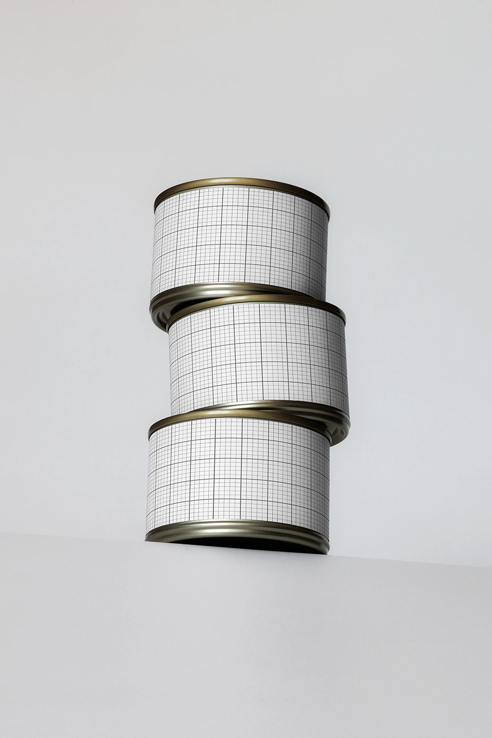 food packaging jar mockup with stacked cans and modern minimal presentation