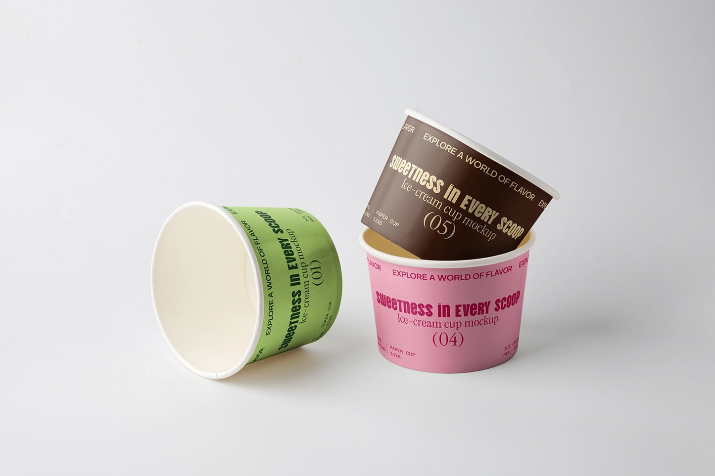 Ice-cream cup mockup from Mockup.Asia bundle, featuring realistic ice-cream in a cup with detailed textures and vibrant colors.