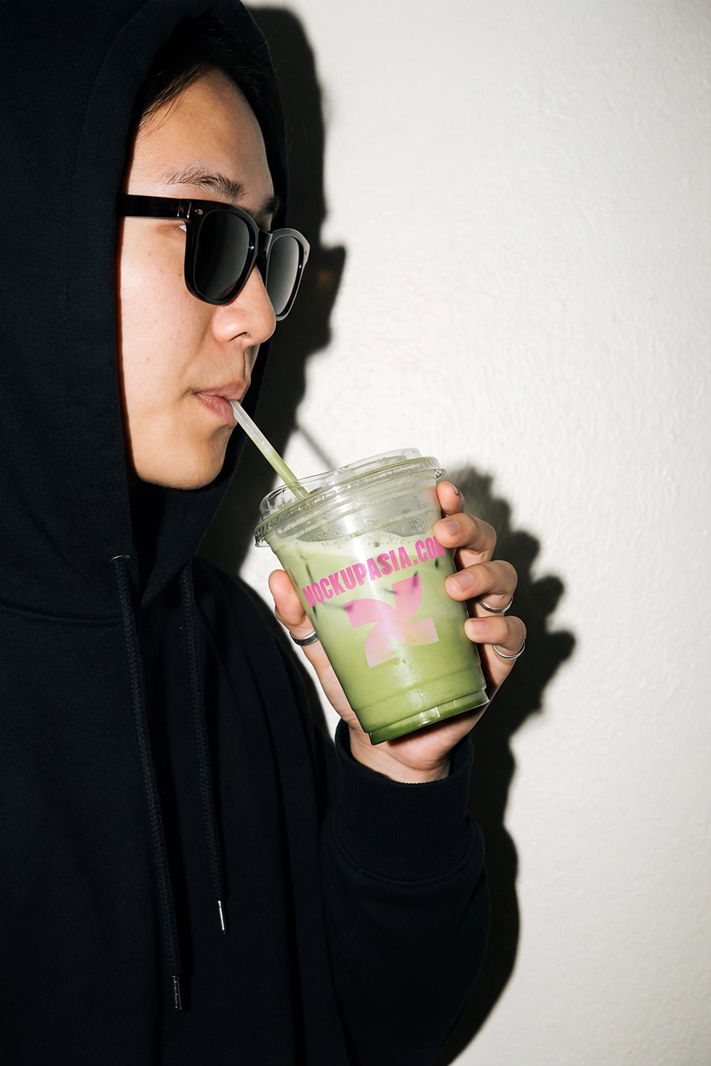 Iced matcha latte Cup Mockup FLR08