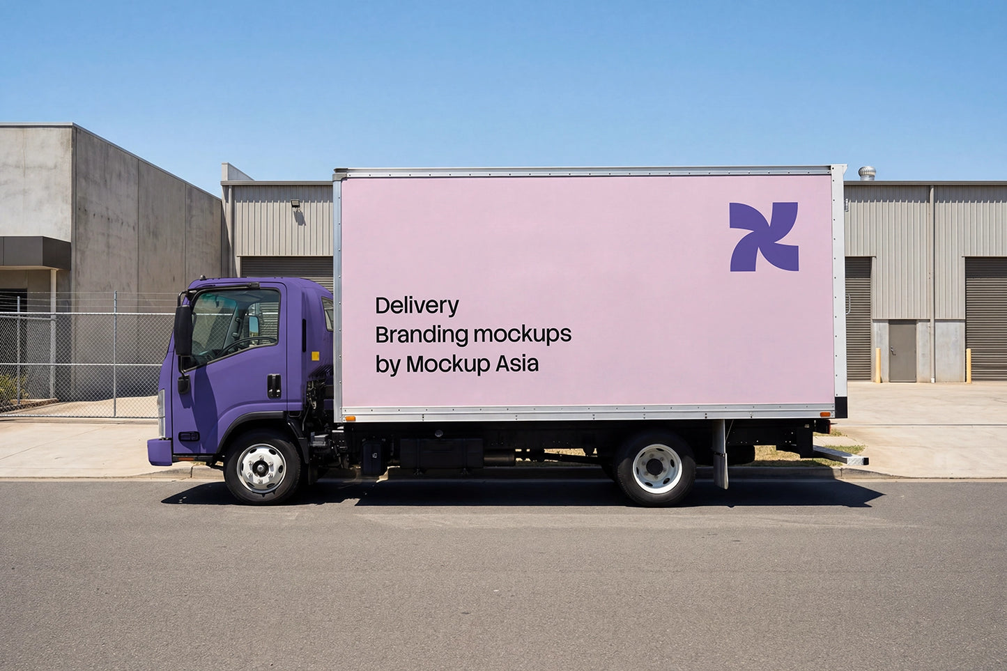 Commercial delivery truck branding mockup for transport identity