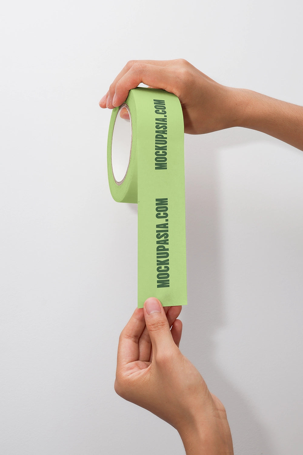 packaging tape mockup with logo print and soft studio lighting setup