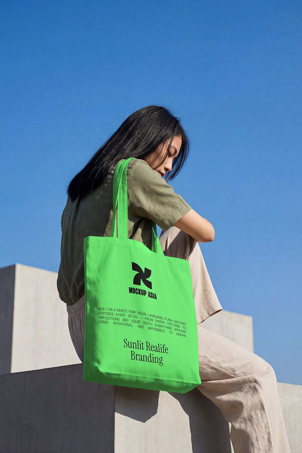 minimal t shirt mockup on model with hand gesture and clean sky branding presentation