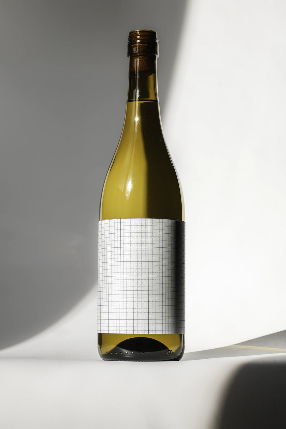 wine packaging mockup with elegant bottle and modern minimal presentation