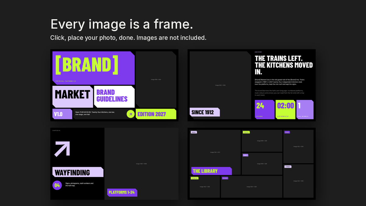 Bold Brand Guidelines template – empty image frames in the editable files