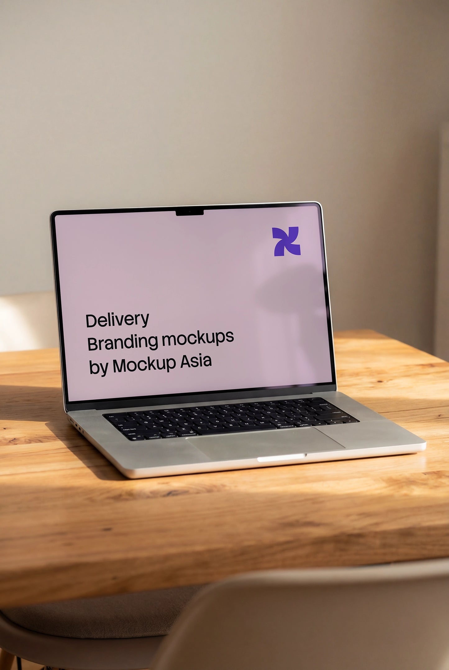Realistic MacBook Pro 16-inch PSD mockup in natural light