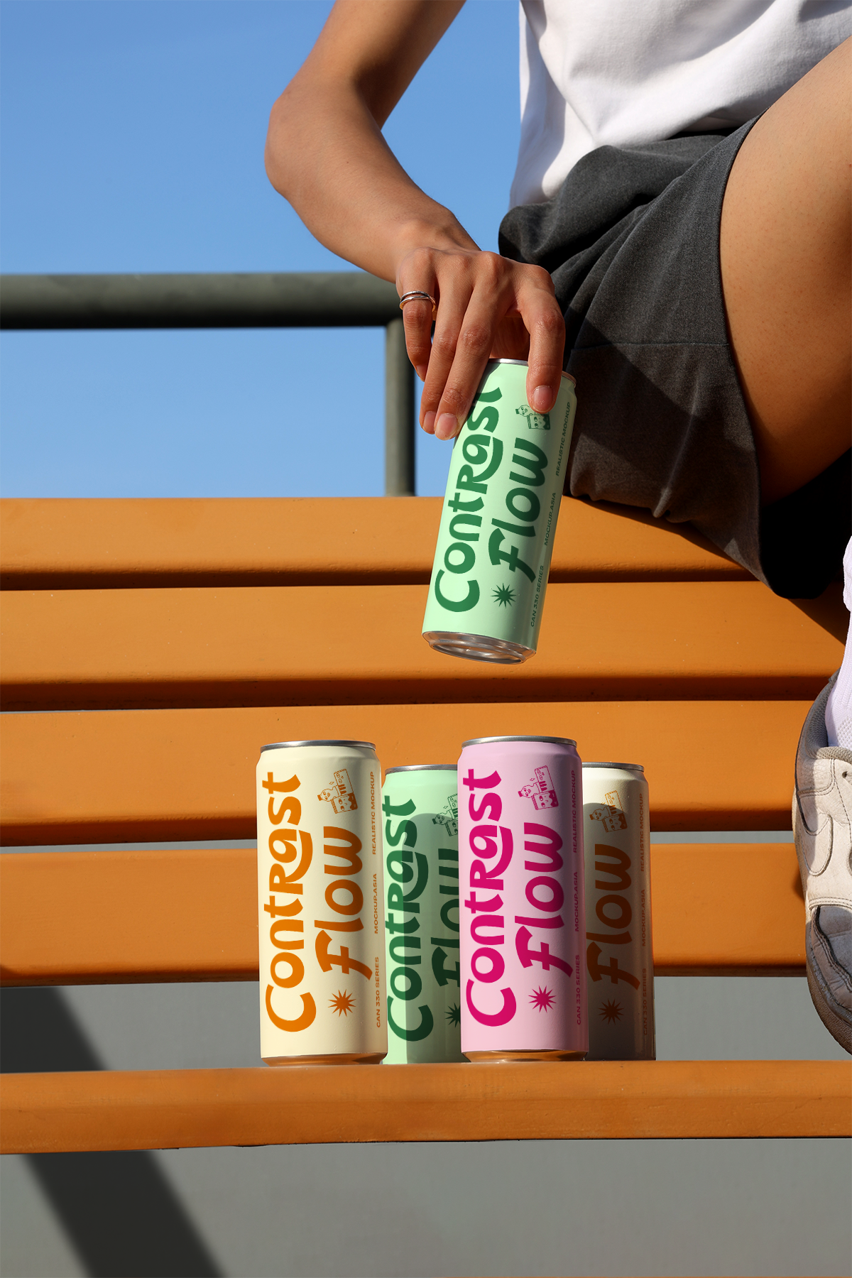 Drinks Can Mockup - Bear, Soda Packaging PSD Template