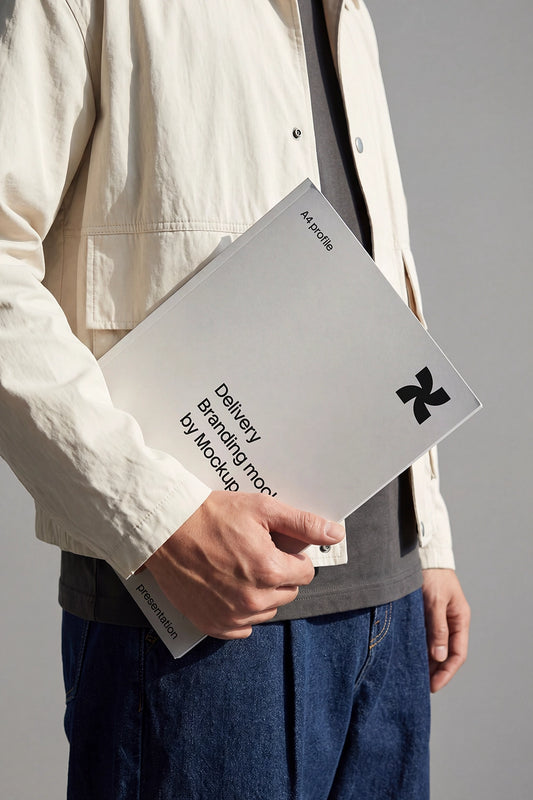 A4 perfect bound book mockup for profile and brochure design