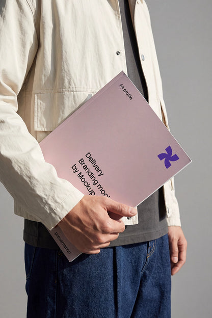 Realistic A4 book mockup PSD for company profile showcase