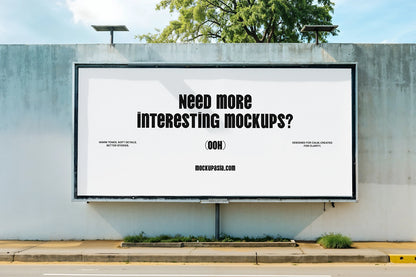 wide outdoor billboard mockup on concrete wall with clean minimal advertising layout