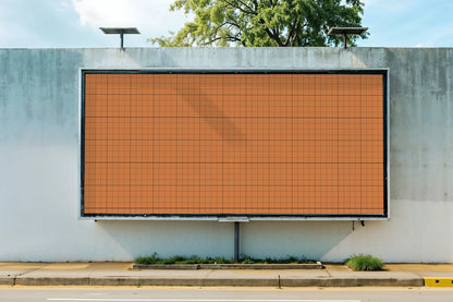 horizontal OOH billboard mockup with natural daylight and subtle shadow gradients