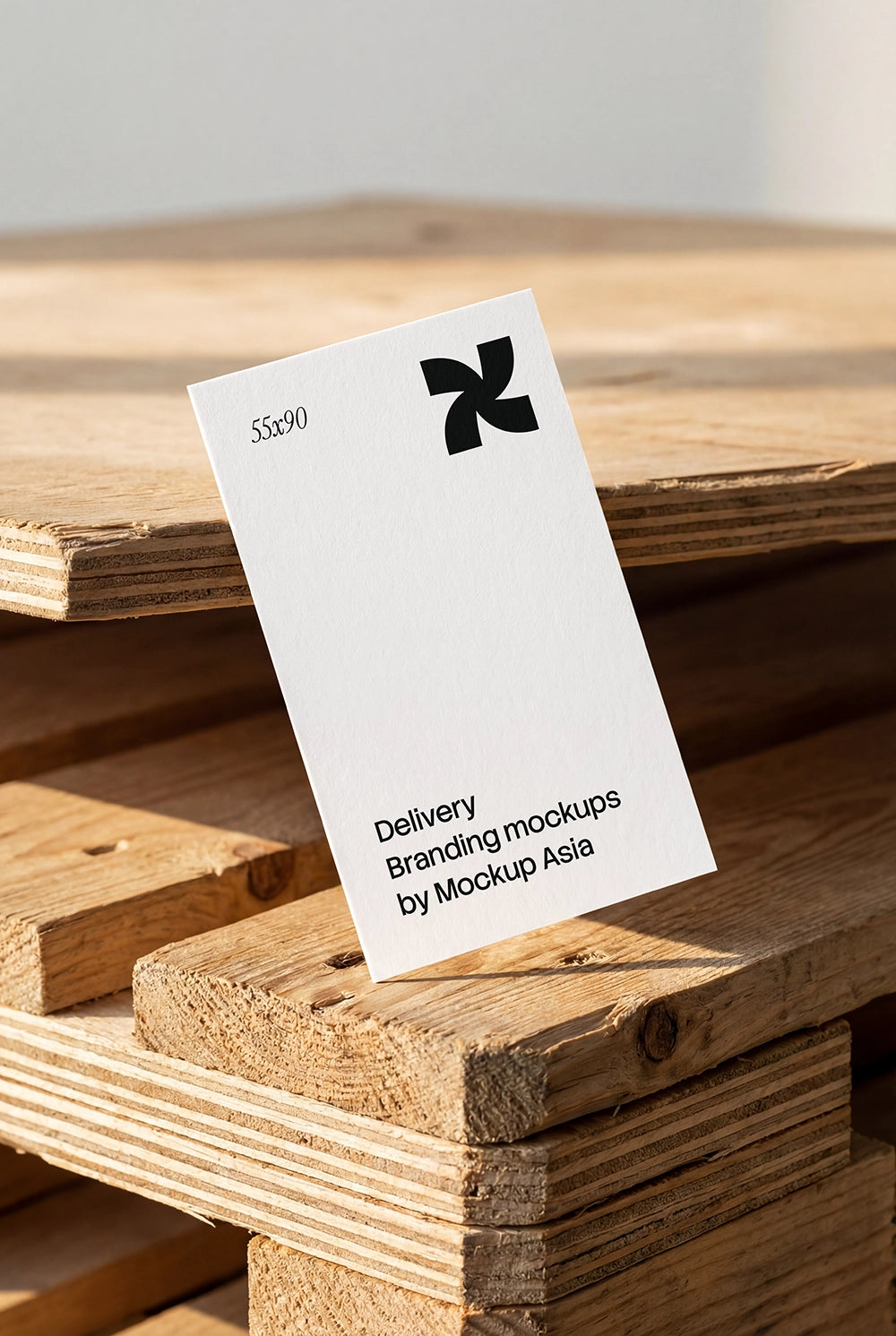 Realistic 55x90 business card mockup with editable Smart Object