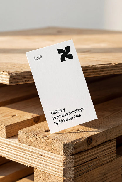 Realistic 55x90 business card mockup with editable Smart Object