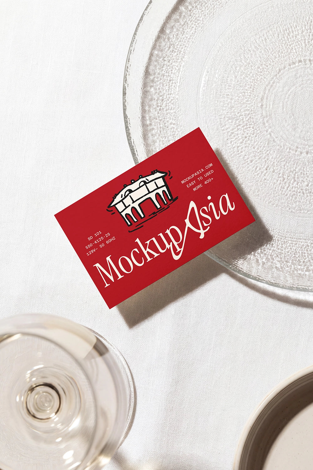 Premium business card mockup for restaurant and cafe branding