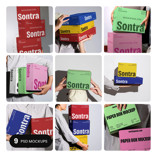 Carton box mockup bundle
