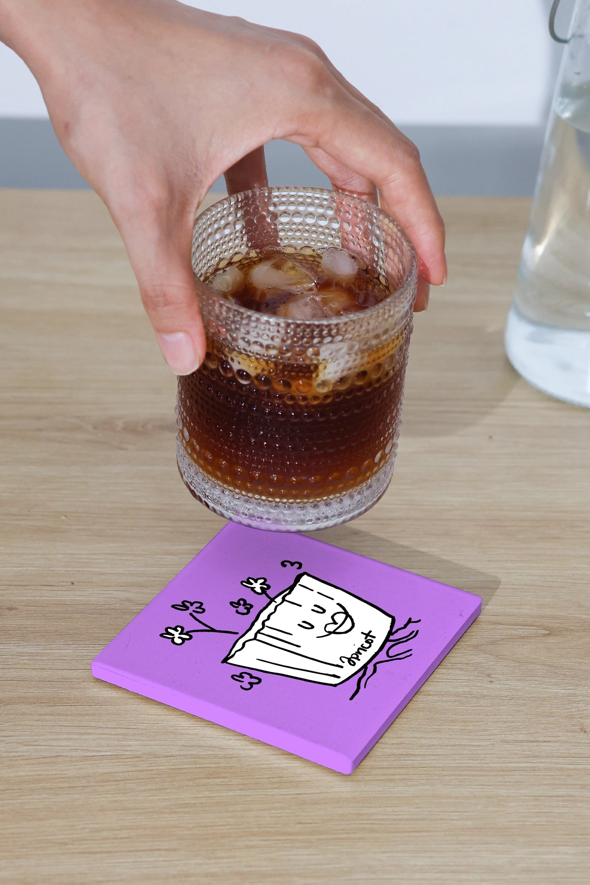 cafe coaster mockup realistic tabletop scene branding display