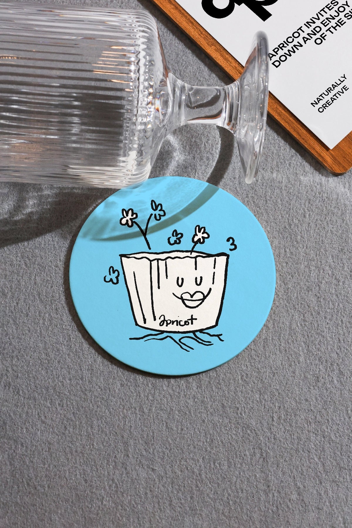beverage coaster mockup with textured background