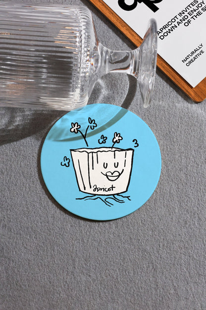 beverage coaster mockup with textured background