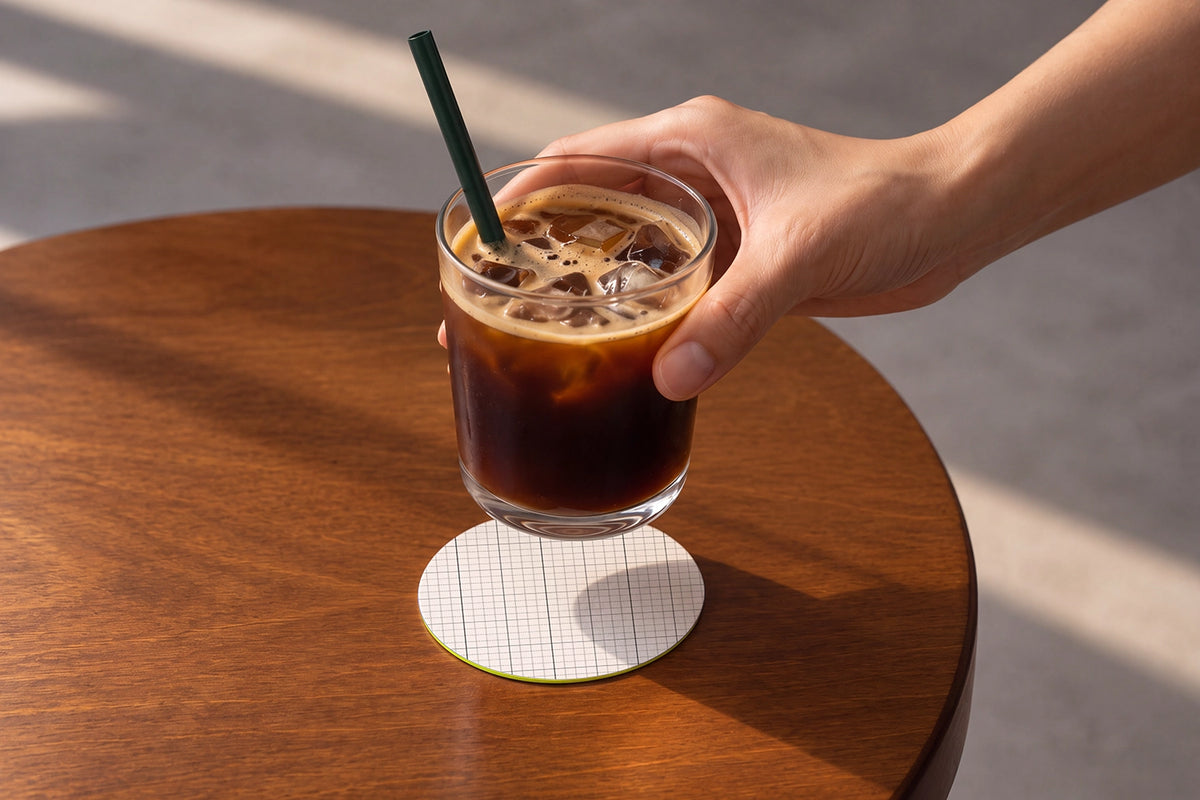 Circle beverage coaster mockup editable smart object PSD