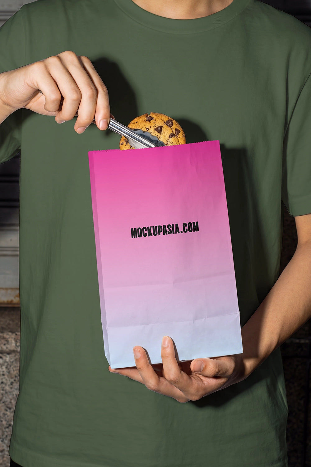 snack packaging mockup with bold lighting for bakery branding presentation