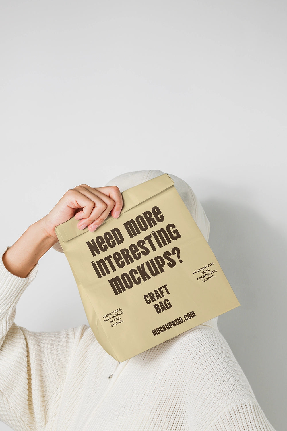 paper bag mockup for branding with soft lighting and lifestyle presentation