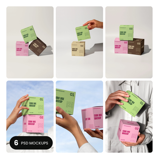 Cube box mockup bundle