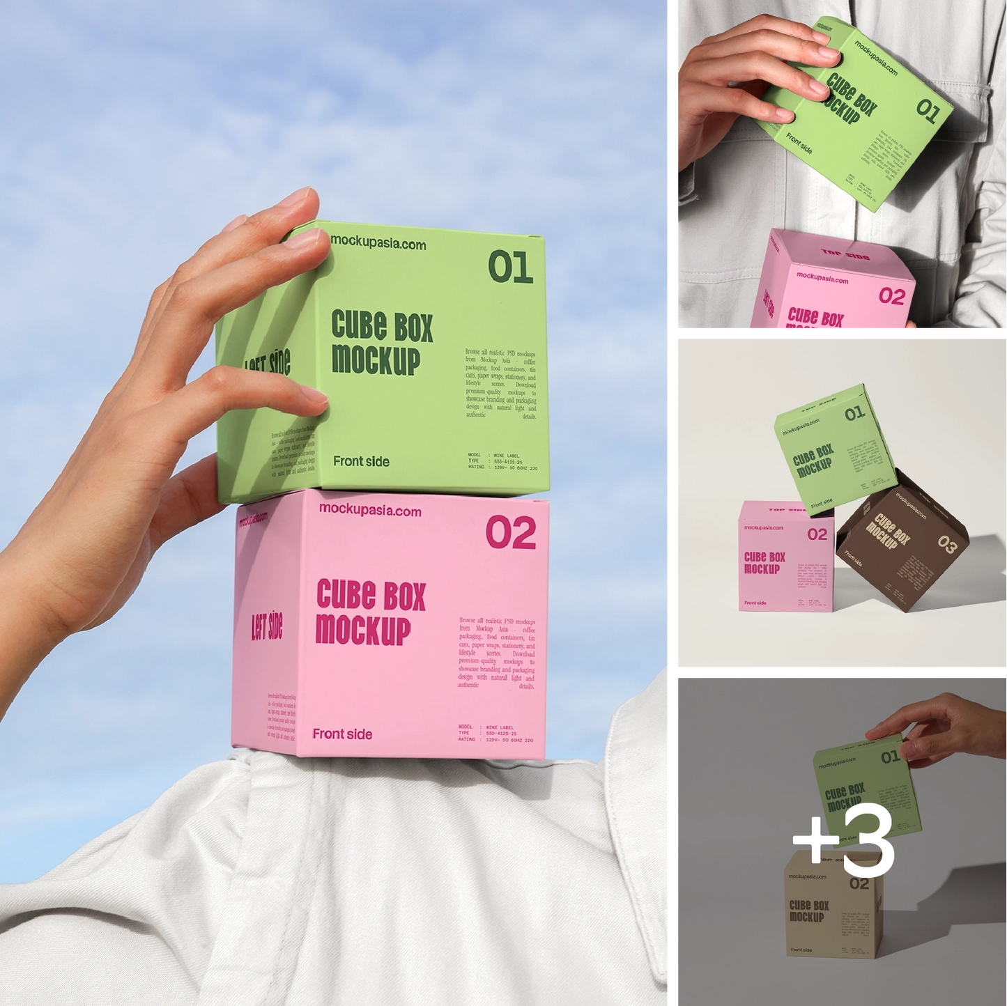 Cube box mockup bundle