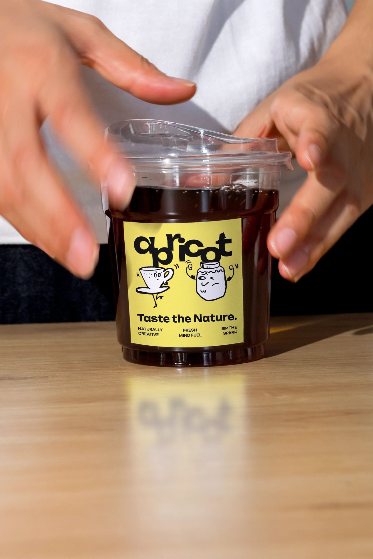 dessert cup mockup with sealed lid realistic scene
