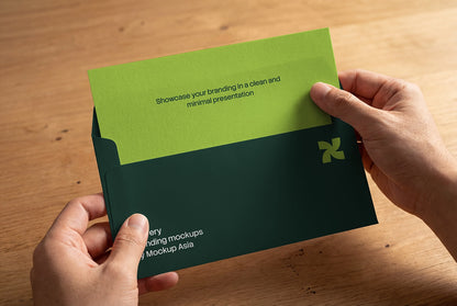 Realistic envelope and letterhead mockup with editable Smart Objects