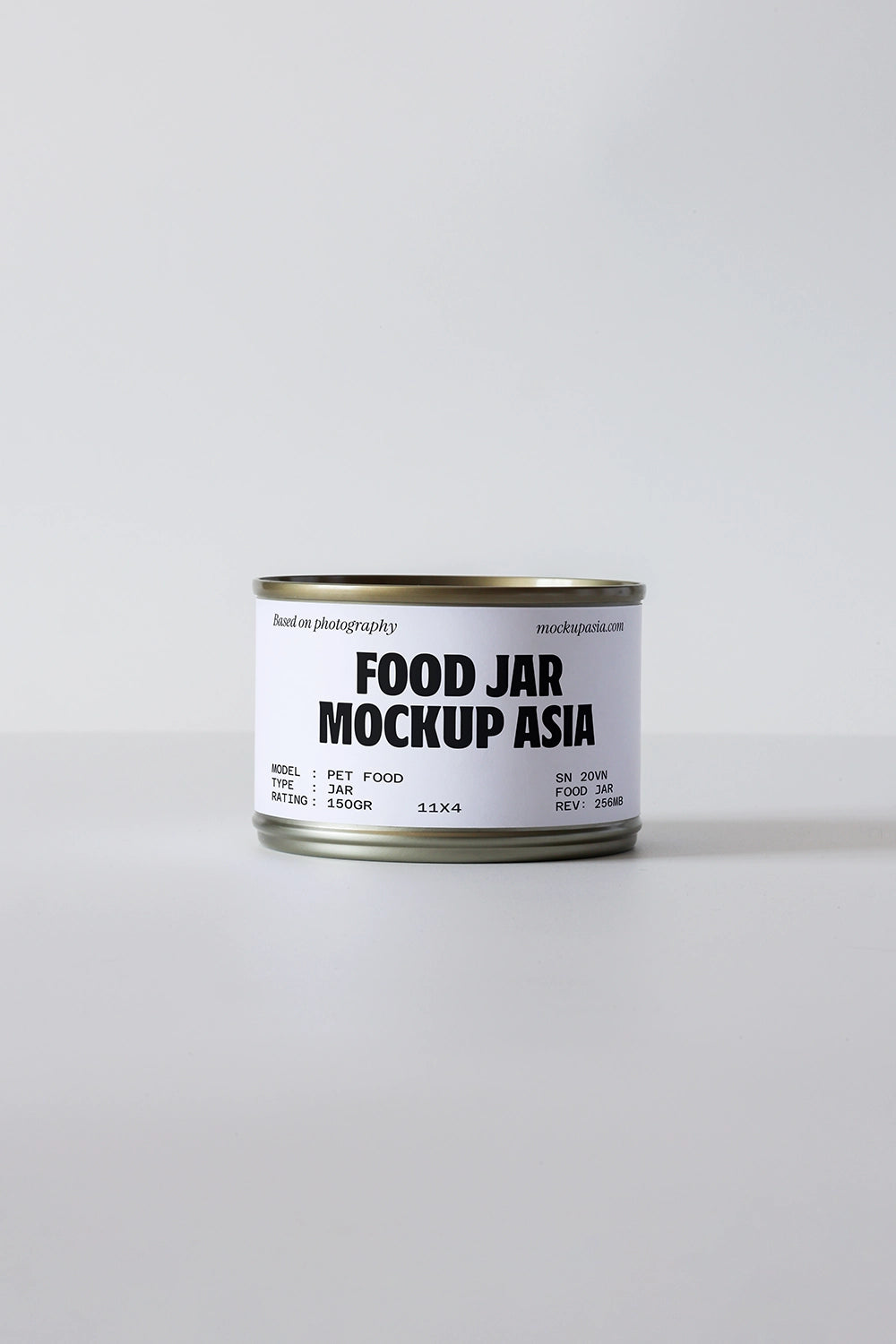 food can mockup isolated on clean background with minimal packaging design