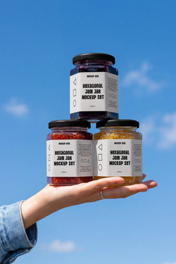 Hexagon Jam Jar Mockup Set HJ03