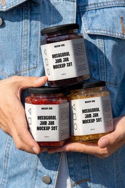 Hexagon Jam Jar Mockup HJ06