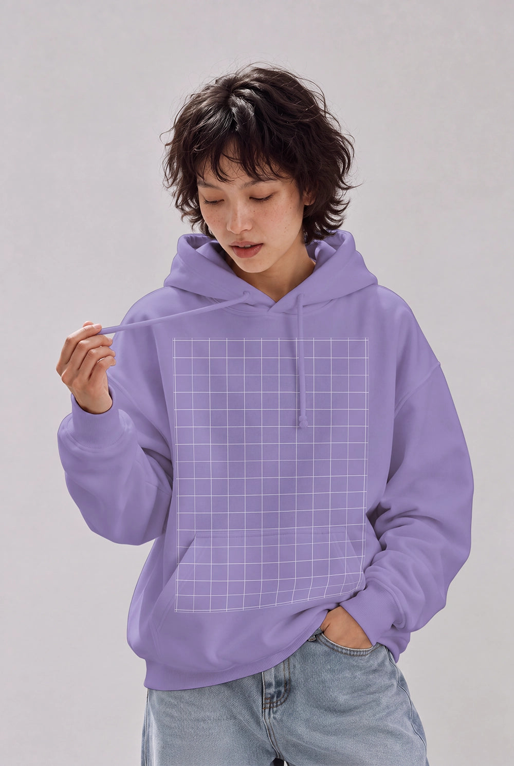 Front view hoodie mockup template for clothing branding