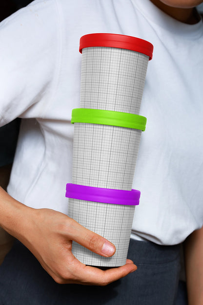 Stacked ice cream cup mockup with colorful lids and realistic packaging design