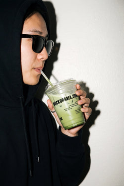 Iced matcha latte Cup Mockup FLR08