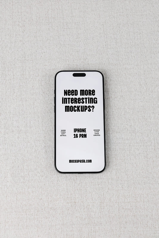 smartphone mockup on fabric background with minimal design and clean layout