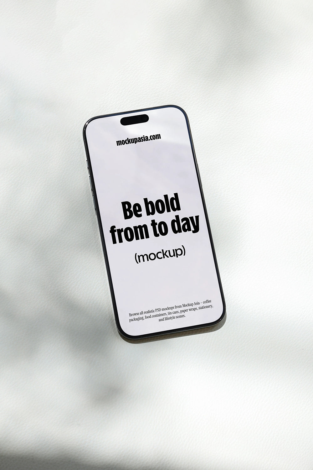 iphone mockup on soft fabric background with light shadow, minimal app presentation scene