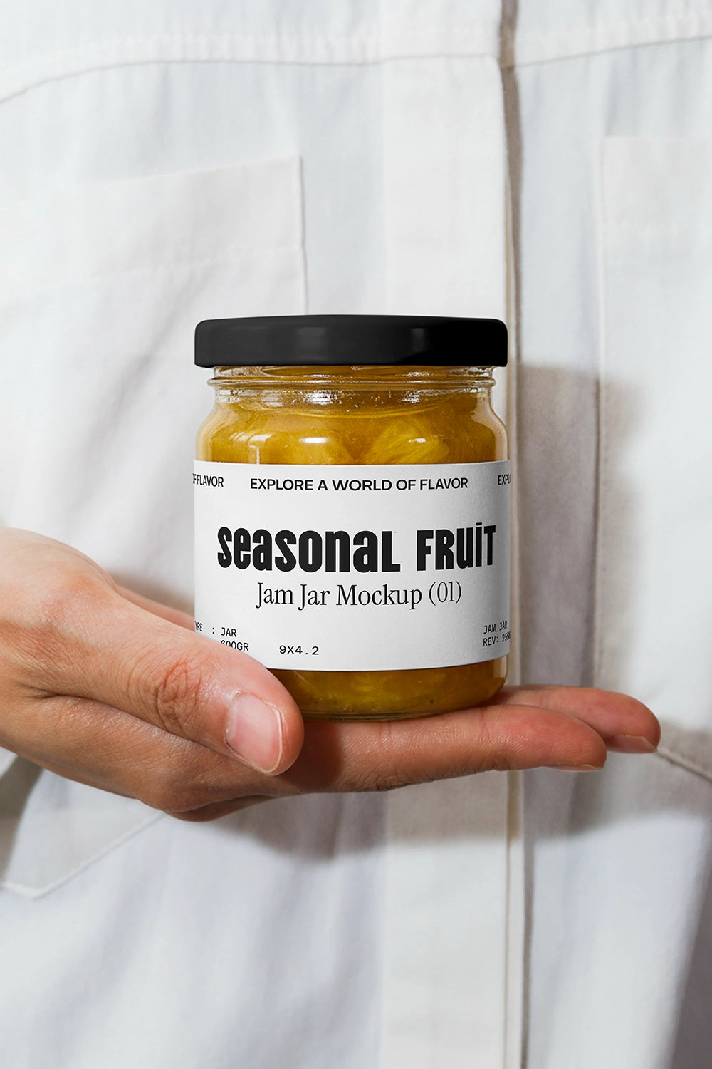 Set of jam jar mockup images from Mockup.Asia showcasing realistic glass jars with lids, ideal for product branding displays.