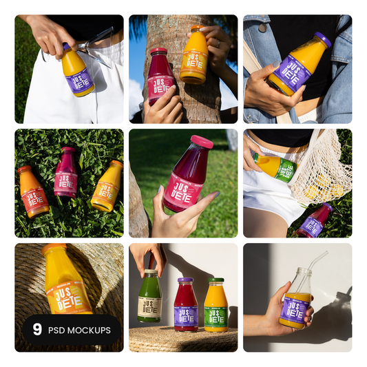 Juice Bottle Label Mockup Collection