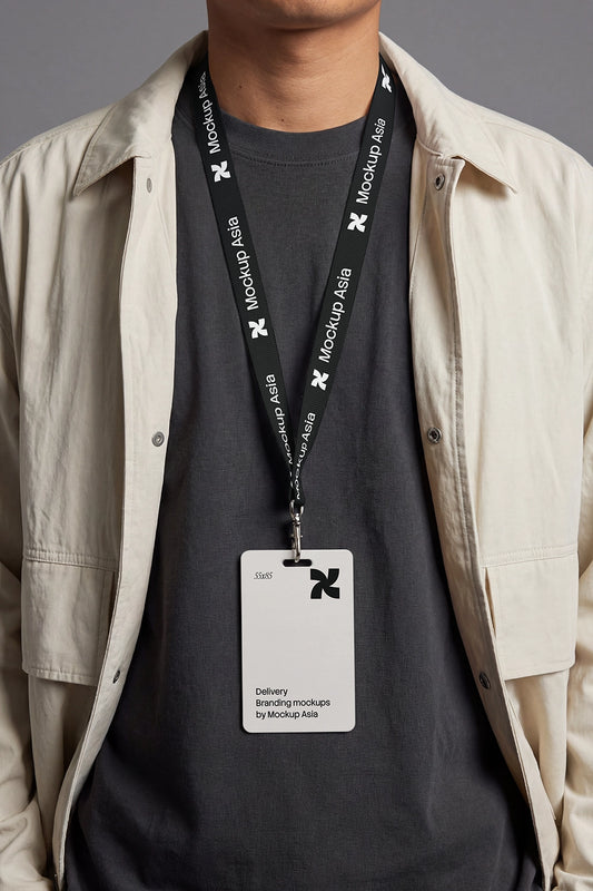 Lanyard mockup for ID badge and event branding presentation