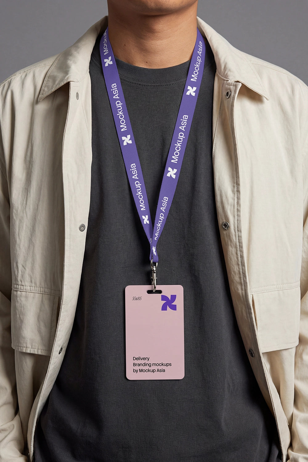 Event credential lanyard mockup for conference and promotional branding
