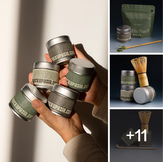 Matcha Packaging Mockups – Dark Edition