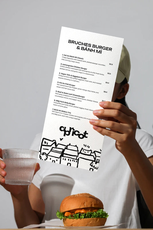 menu mockup in hand restaurant branding psd
