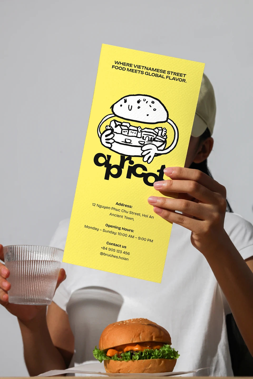 food branding mockup menu with lifestyle setup