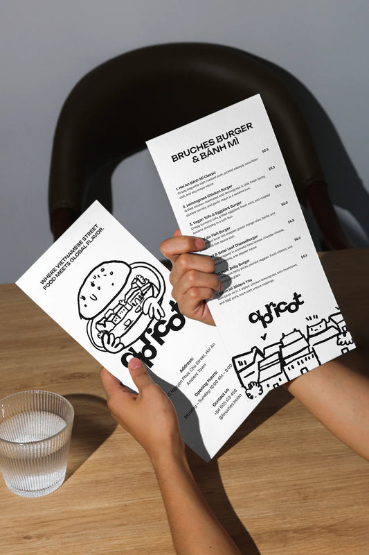 menu mockup with hands restaurant branding psd