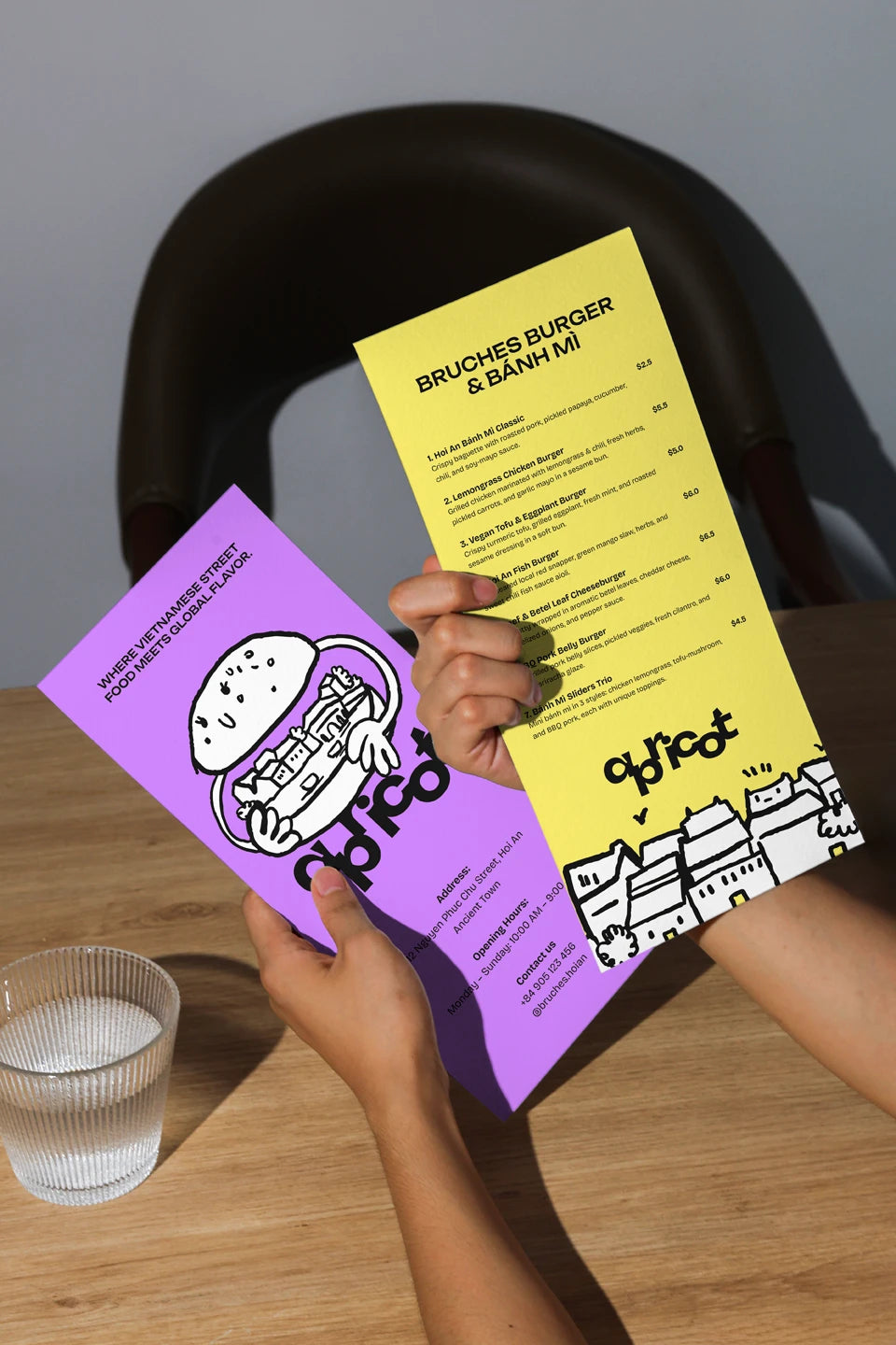 food menu mockup realistic tabletop scene