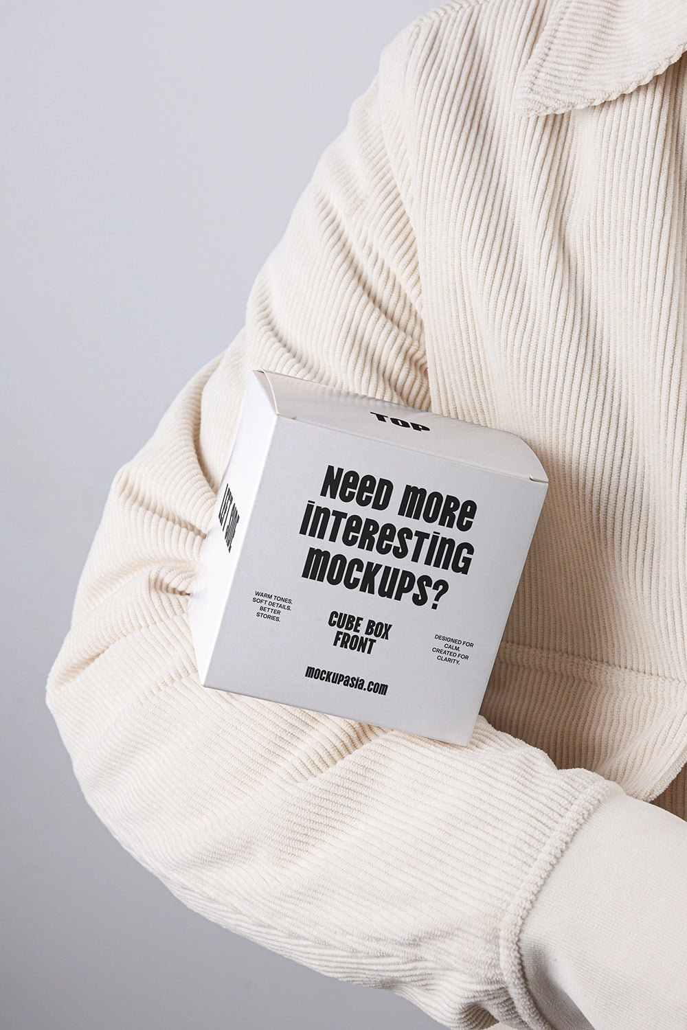 realistic cardboard box mockup with clean typography and lifestyle presentation