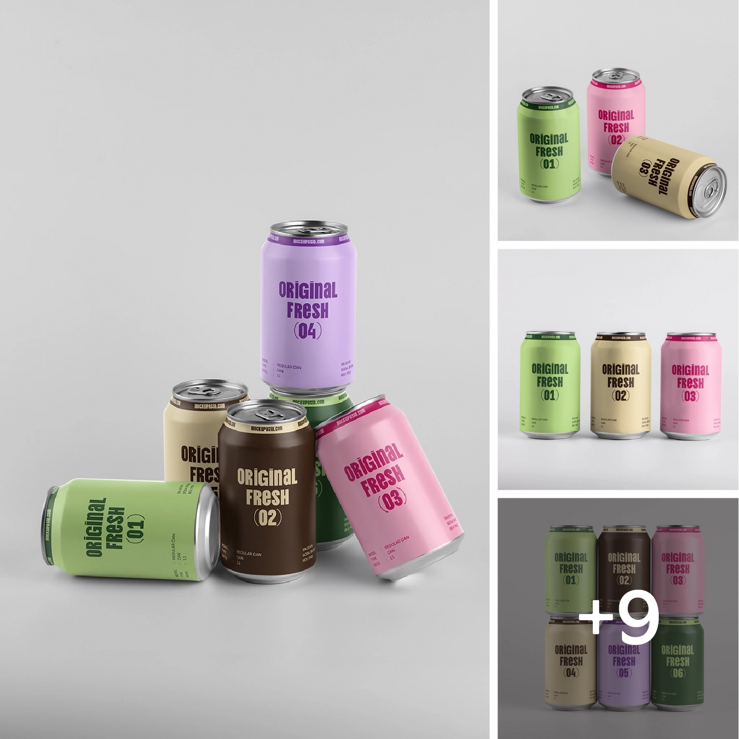 Regular Soda Can Mockup Bundle – 12 Professional Layouts (330ml)