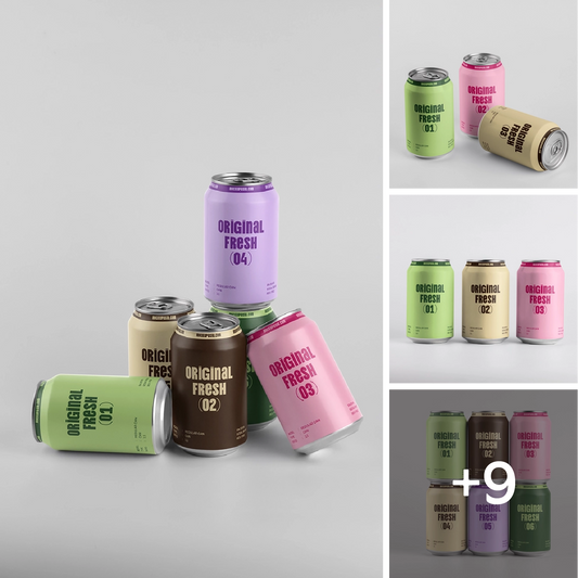 Regular Soda Can Mockup Bundle – 12 Professional Layouts (330ml)