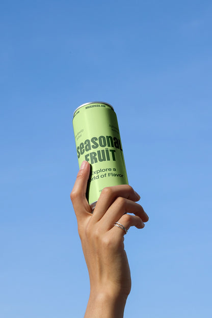 Aluminum soda can mockup with upward perspective and natural lighting for branding presentation